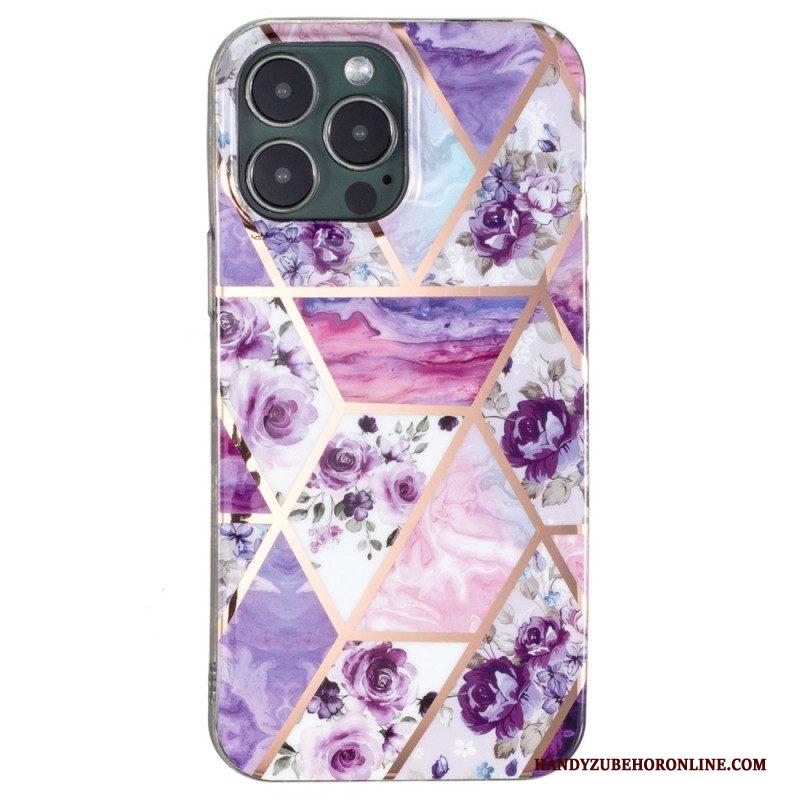 Hoesje voor iPhone 15 Pro Bloemenmarmer