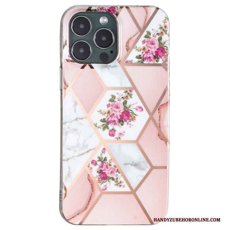 Hoesje voor iPhone 15 Pro Bloemenmarmer