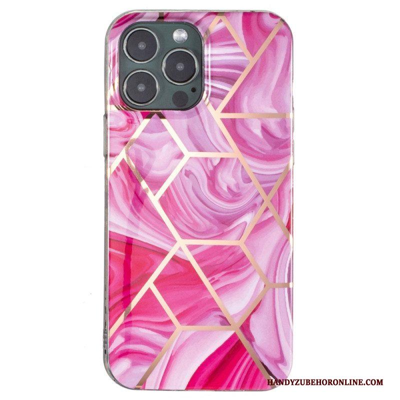 Hoesje voor iPhone 15 Pro Max Geometrisch Marmer