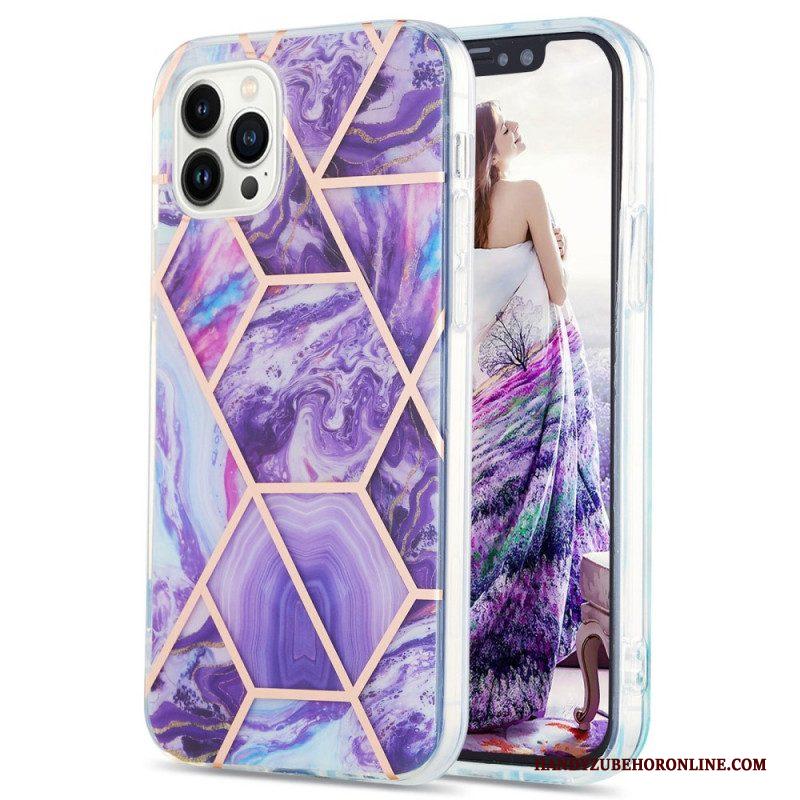 Hoesje voor iPhone 15 Pro Max Geometrisch Marmer