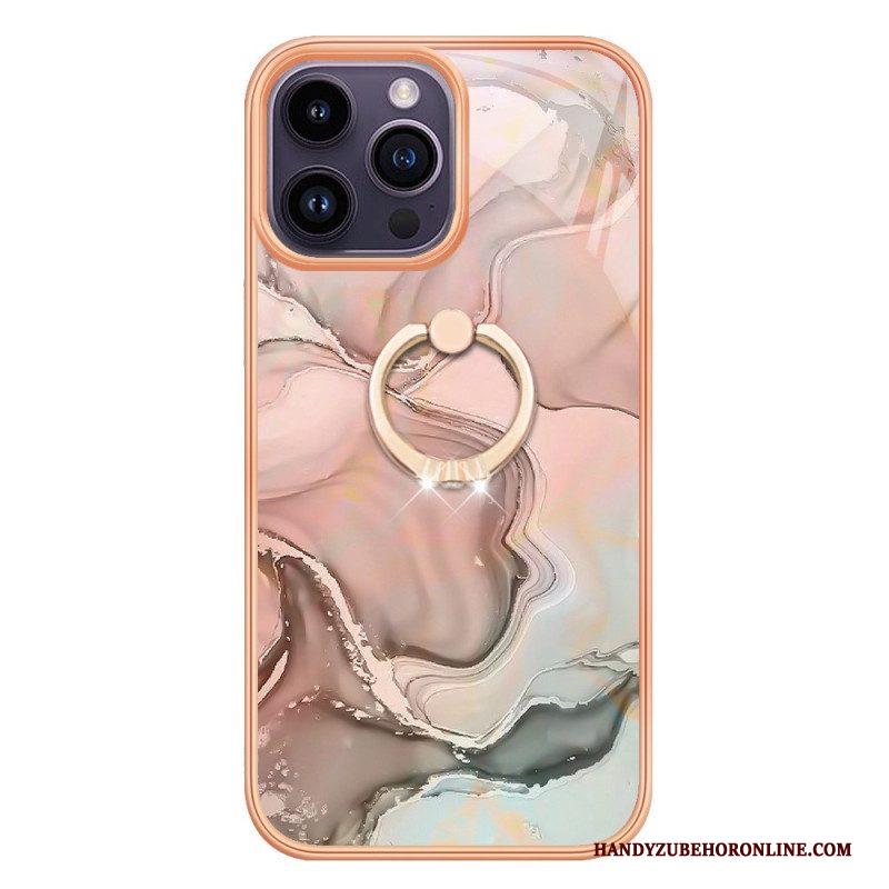 Hoesje voor iPhone 15 Pro Max Marmer Met Steunring