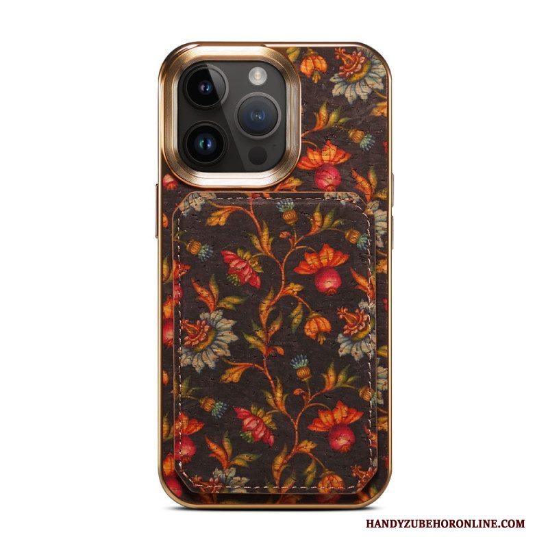 Hoesje voor iPhone 15 Pro Max Vintage Houder Kaarthouder