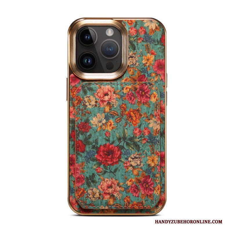 Hoesje voor iPhone 15 Pro Max Vintage Houder Kaarthouder