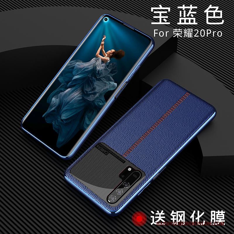 Honor 20 Pro High End Siliconen Bescherming Anti-fall Nieuw Hoesje Echt Leer