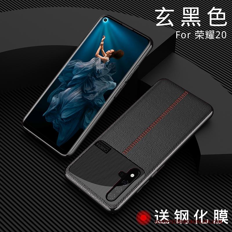 Honor 20 Pro High End Siliconen Bescherming Anti-fall Nieuw Hoesje Echt Leer