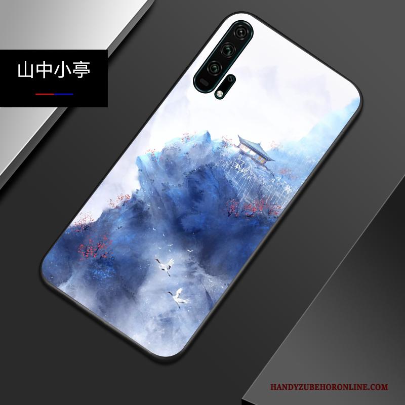 Honor 20 Pro Hoesje All Inclusive Bescherming Reliëf Spotprent Blauw Chinese Stijl Lichte En Dun