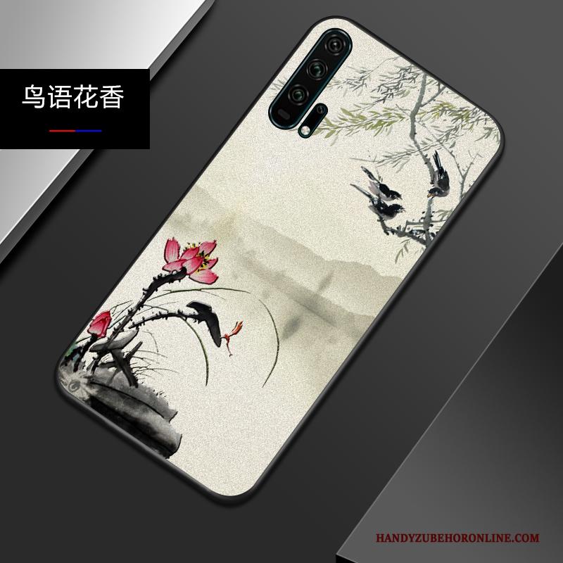 Honor 20 Pro Hoesje All Inclusive Bescherming Reliëf Spotprent Blauw Chinese Stijl Lichte En Dun