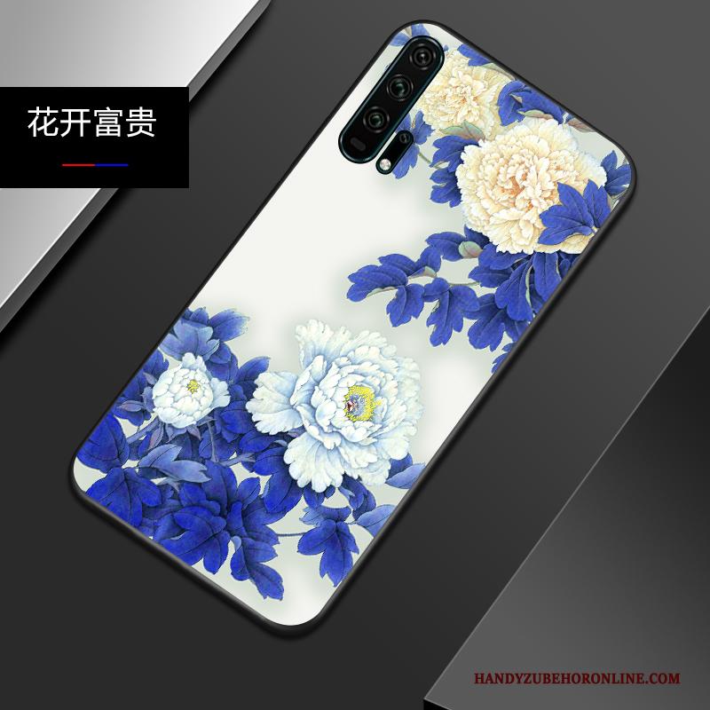 Honor 20 Pro Hoesje All Inclusive Bescherming Reliëf Spotprent Blauw Chinese Stijl Lichte En Dun