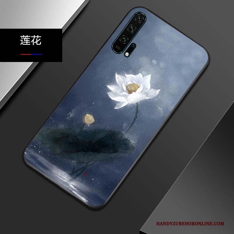 Honor 20 Pro Hoesje All Inclusive Bescherming Reliëf Spotprent Blauw Chinese Stijl Lichte En Dun