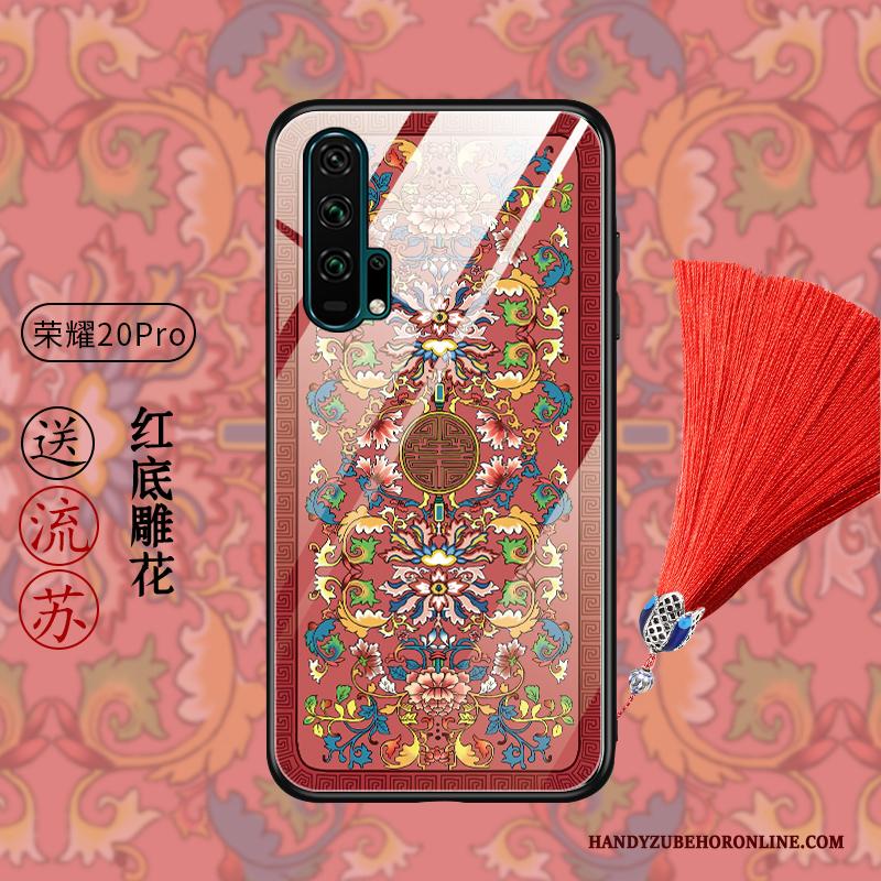 Honor 20 Pro Hoesje Dun Roze All Inclusive Vintage Glas Trend Hoes