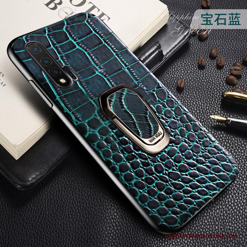 Honor 20 Pro Ondersteuning Hoesje Telefoon Magnetisch Effen Kleur Leren Etui Echt Leer All Inclusive