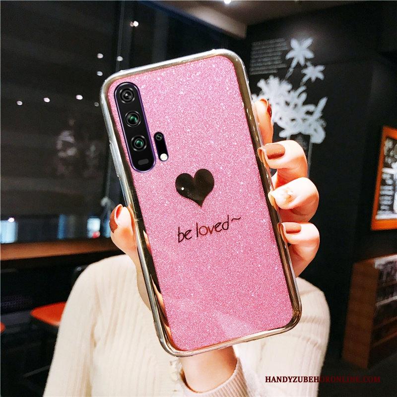 Honor 20 Pro Roze Plating Groen Ring Zacht Hoes Hoesje Telefoon