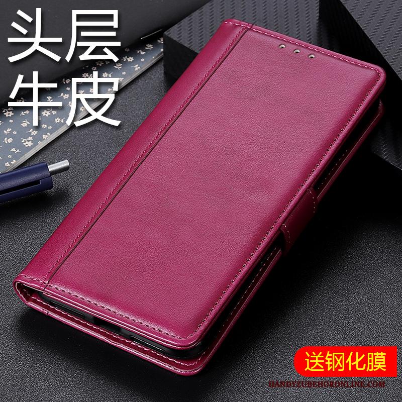 Honor 30 Pro Leren Etui Vouw Echt Leer Rood Folio Hoesje Telefoon