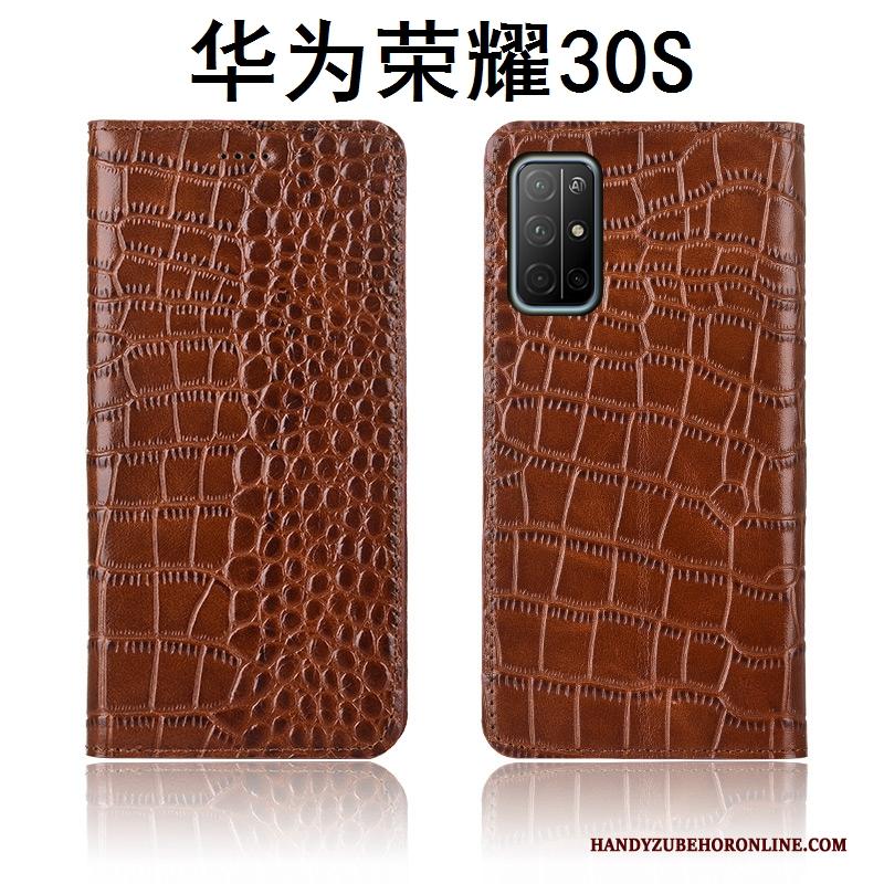 Honor 30s All Inclusive Leren Etui Hoesje Telefoon Patroon Krokodil Echt Leer