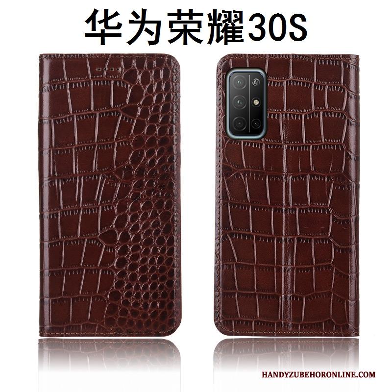 Honor 30s All Inclusive Leren Etui Hoesje Telefoon Patroon Krokodil Echt Leer