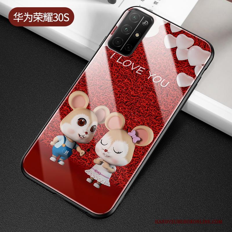 Honor 30s Hoesje Siliconen Scheppend Lovers Bescherming Zwart Glas Trend