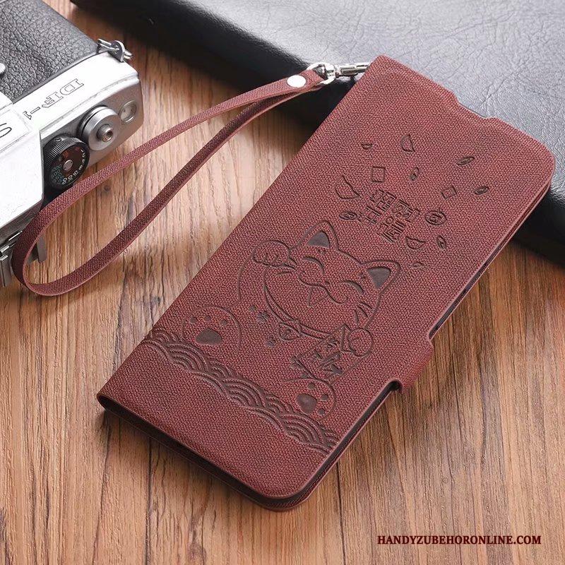 Honor 30s Hoesje Wind Vintage Zwart Anti-fall Hanger Hoes Leren Etui