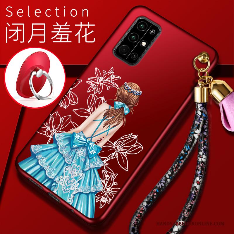 Honor 30s Trend Siliconen Hoesje Telefoon Anti-fall Rood Scheppend Mobiele Telefoon