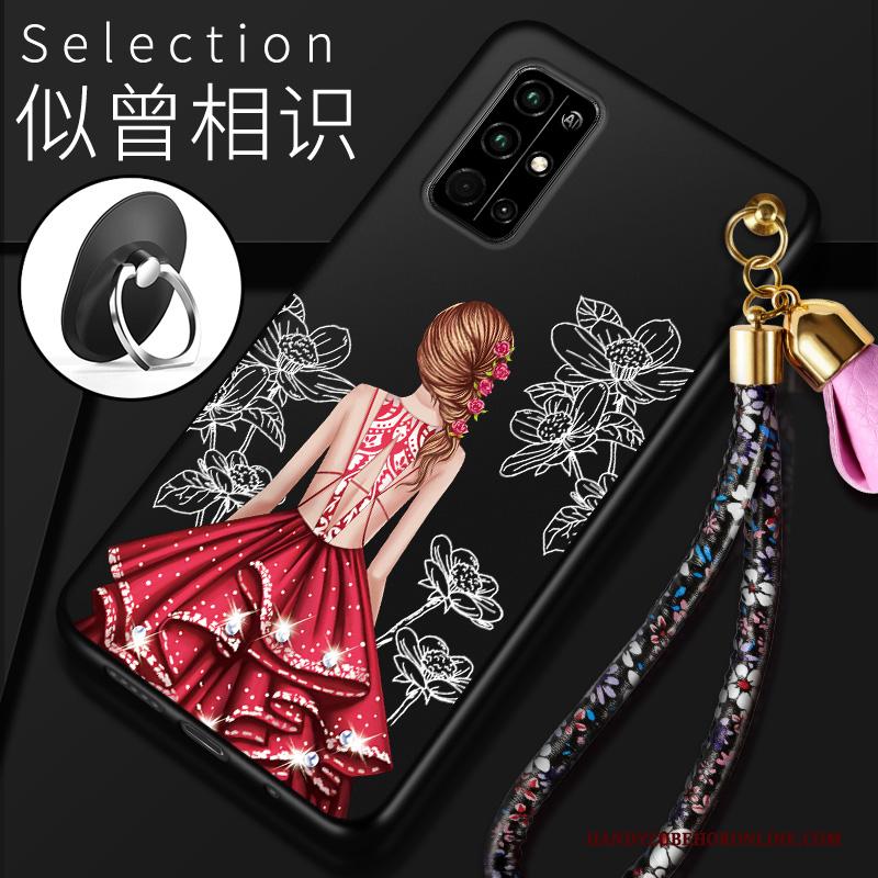 Honor 30s Trend Siliconen Hoesje Telefoon Anti-fall Rood Scheppend Mobiele Telefoon