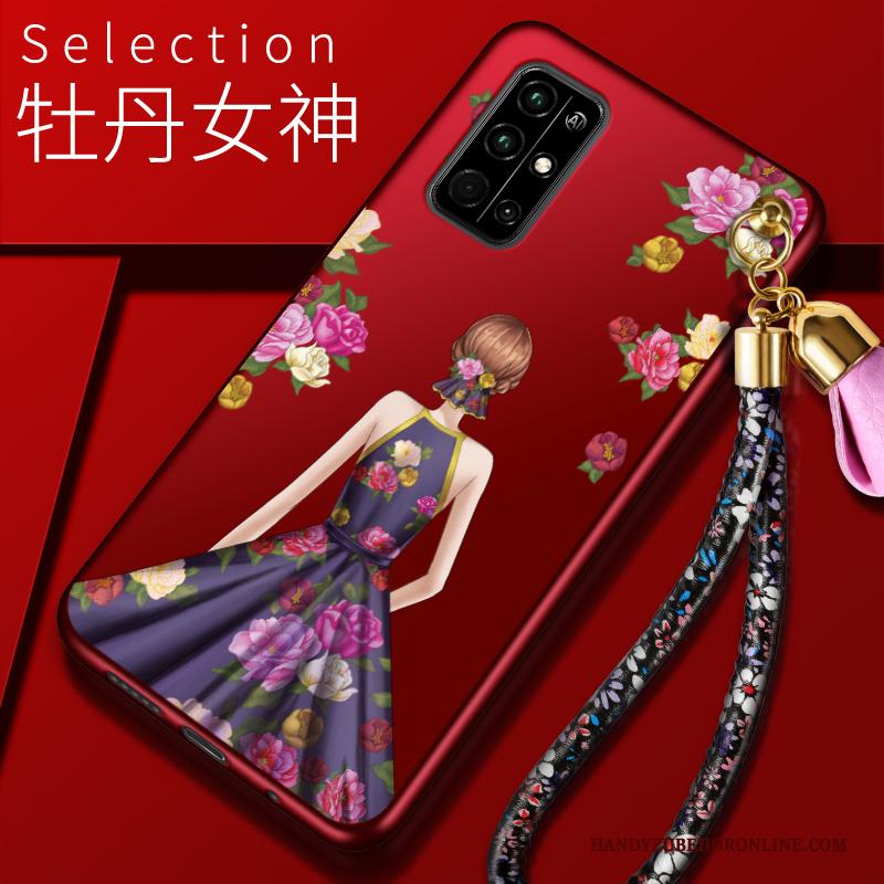 Honor 30s Trend Siliconen Hoesje Telefoon Anti-fall Rood Scheppend Mobiele Telefoon