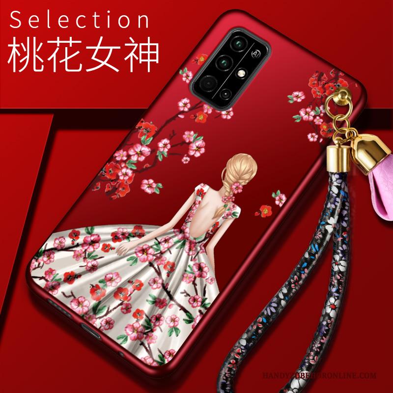 Honor 30s Trend Siliconen Hoesje Telefoon Anti-fall Rood Scheppend Mobiele Telefoon