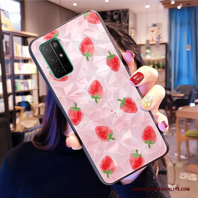 Honor 30s Vers Zacht Anti-fall Roze Ruit Hoesje Telefoon Mini