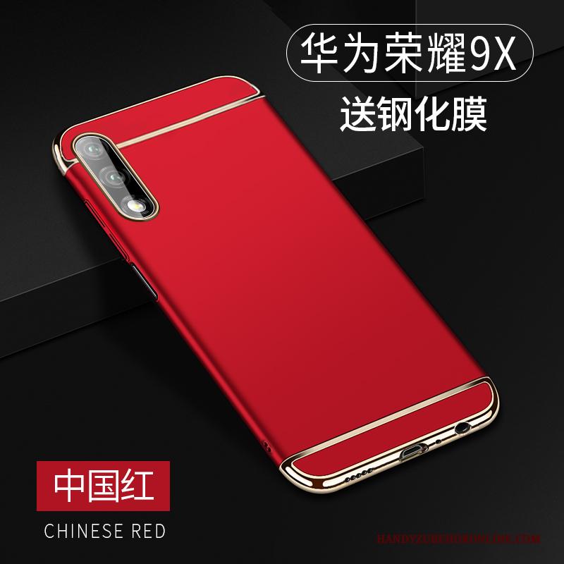 Honor 9x Hoesje All Inclusive Bescherming Net Red Dun Hoes Schrobben Goud