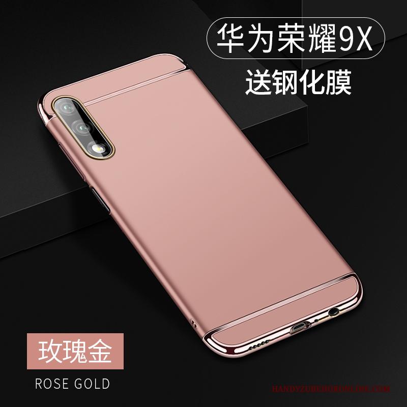 Honor 9x Hoesje All Inclusive Bescherming Net Red Dun Hoes Schrobben Goud