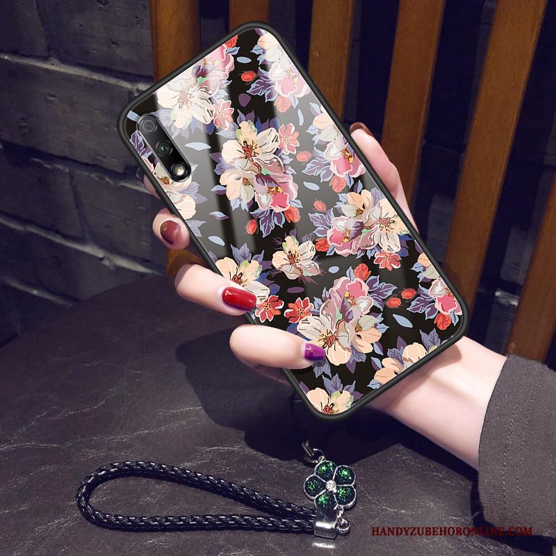 Honor 9x Hoesje Zacht Mini Glas Zwart Zonnebloem Bloemen Bescherming