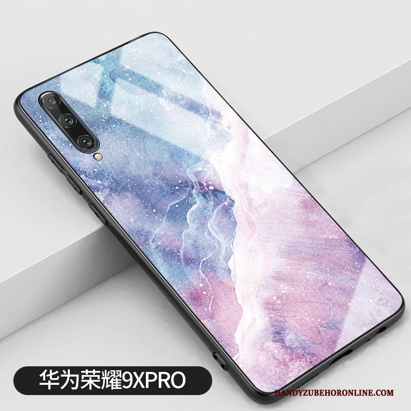 Honor 9x Pro Bescherming Purper Anti-fall Hoes Glas Hoesje Telefoon Siliconen