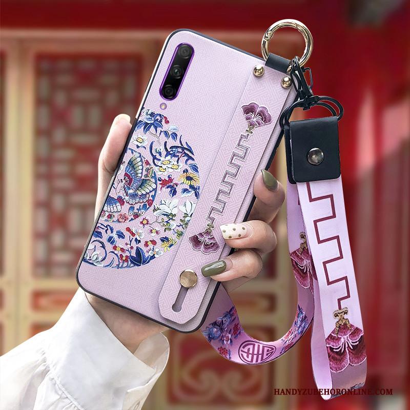 Honor 9x Pro Hoesje Zacht Reliëf Anti-fall Telefoon Rood Siliconen