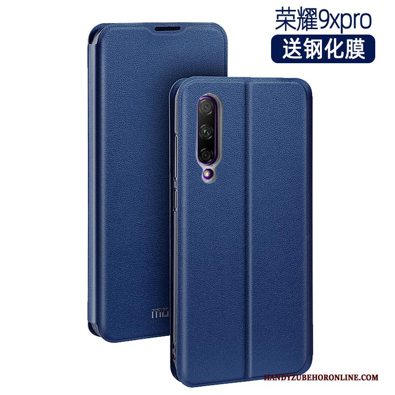 Honor 9x Pro Leren Etui Mesh Bescherming Rose Goud Trend Hoesje Telefoon Clamshell