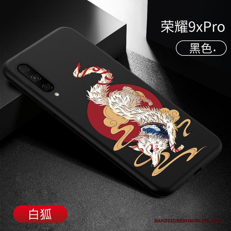 Honor 9x Pro Reliëf Persoonlijk Rat High End Hoesje Telefoon Zwart Siliconen
