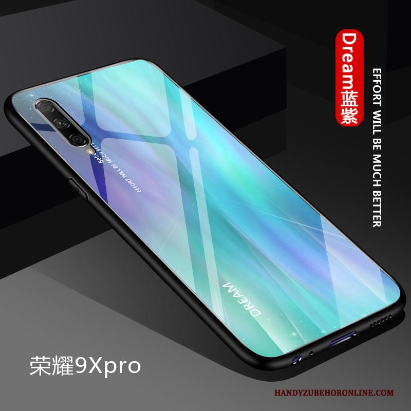 Honor 9x Pro Verloop Zacht Hard Eenvoudige Hoesje Telefoon Effen Kleur Glas