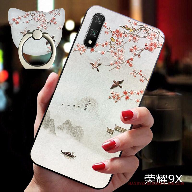 Honor 9x Schrobben Zacht Anti-fall Scheppend Chinese Stijl Hoesje Telefoon Siliconen