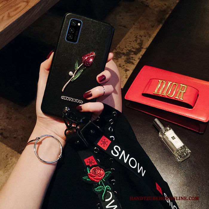 Honor View30 Pro Bescherming Bloemen Hoesje Telefoon Rood Roze Trend Siliconen