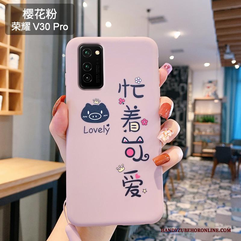 Honor View30 Pro Hoesje Telefoon Mooie Spotprent Persoonlijk Lovers Roze Bescherming