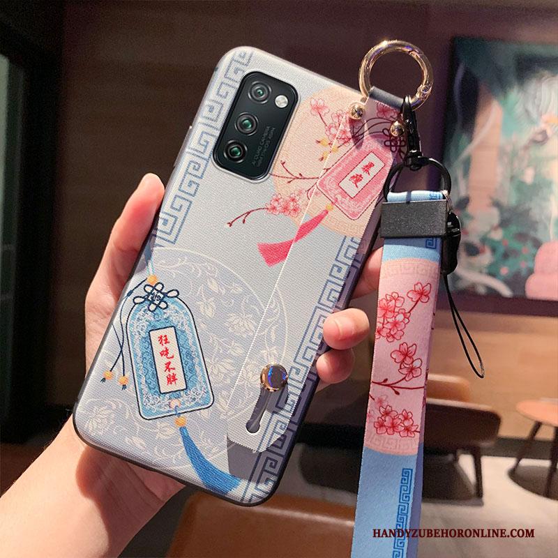 Honor View30 Pro Persoonlijk Wind Hoesje Telefoon Hanger Lichtblauw Zacht