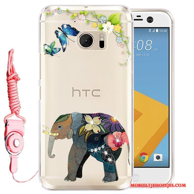 Htc 10 Met Strass Siliconen Hoes Hoesje Telefoon Roze Bescherming Mobiele Telefoon