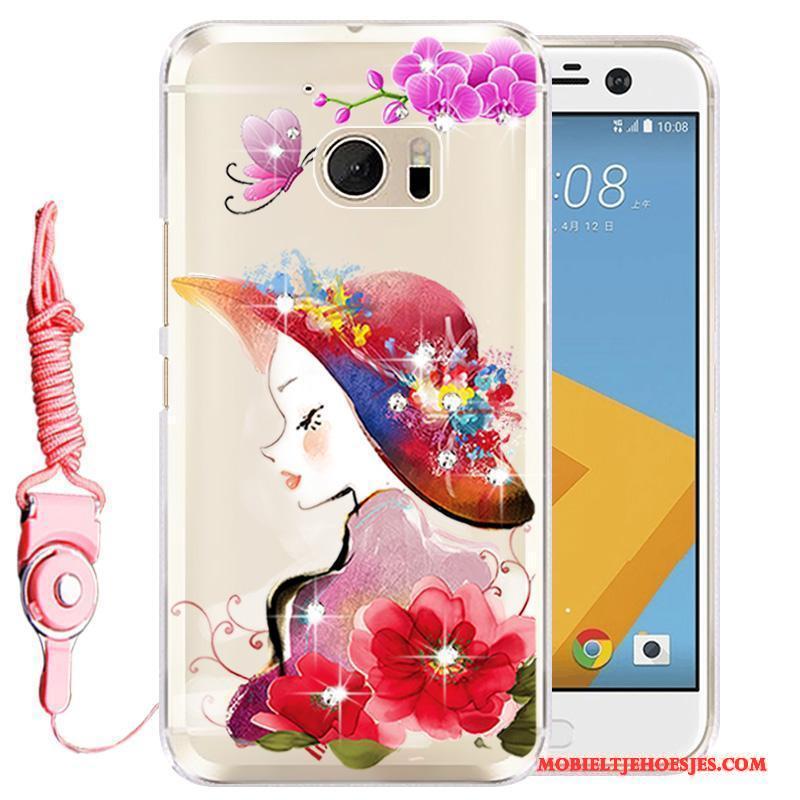 Htc Desire 10 Lifestyle Roze Hoes Met Strass Siliconen Bescherming Hoesje Telefoon Mobiele Telefoon