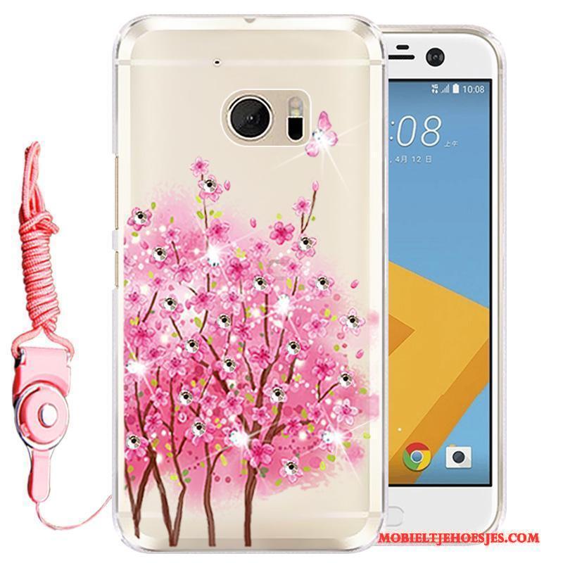 Htc Desire 10 Lifestyle Roze Hoes Met Strass Siliconen Bescherming Hoesje Telefoon Mobiele Telefoon