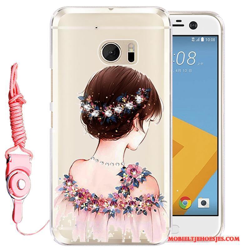 Htc Desire 10 Lifestyle Roze Hoes Met Strass Siliconen Bescherming Hoesje Telefoon Mobiele Telefoon