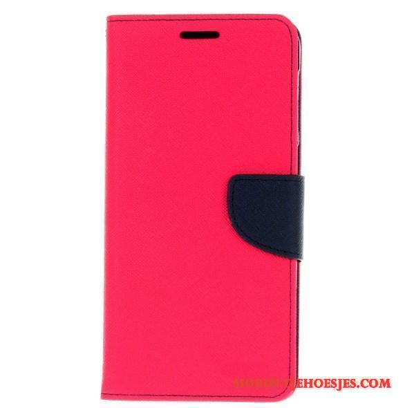 Htc Desire 728 Bescherming Purper Leren Etui Ondersteuning Portemonnee Hoes Hoesje Telefoon