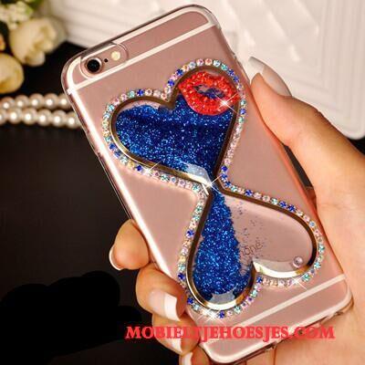 Htc Desire 728 Hoesje Bescherming Liefde Met Strass Trend Drijfzand Hoes Blauw