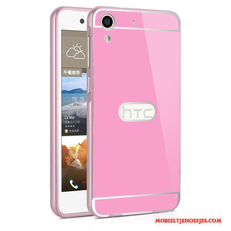 Htc Desire 728 Rose Goud Omlijsting Mobiele Telefoon Metaal Trend Dun Hoesje