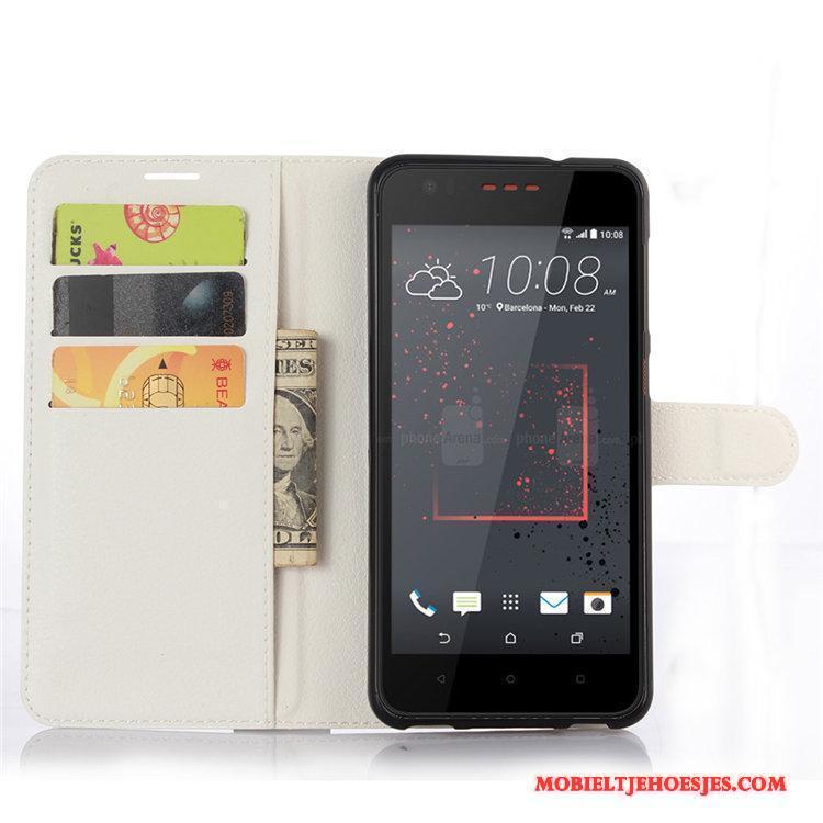 Htc Desire 825 Hoesje Leren Etui Zwart Mobiele Telefoon Portemonnee Hoes Bescherming Kaart