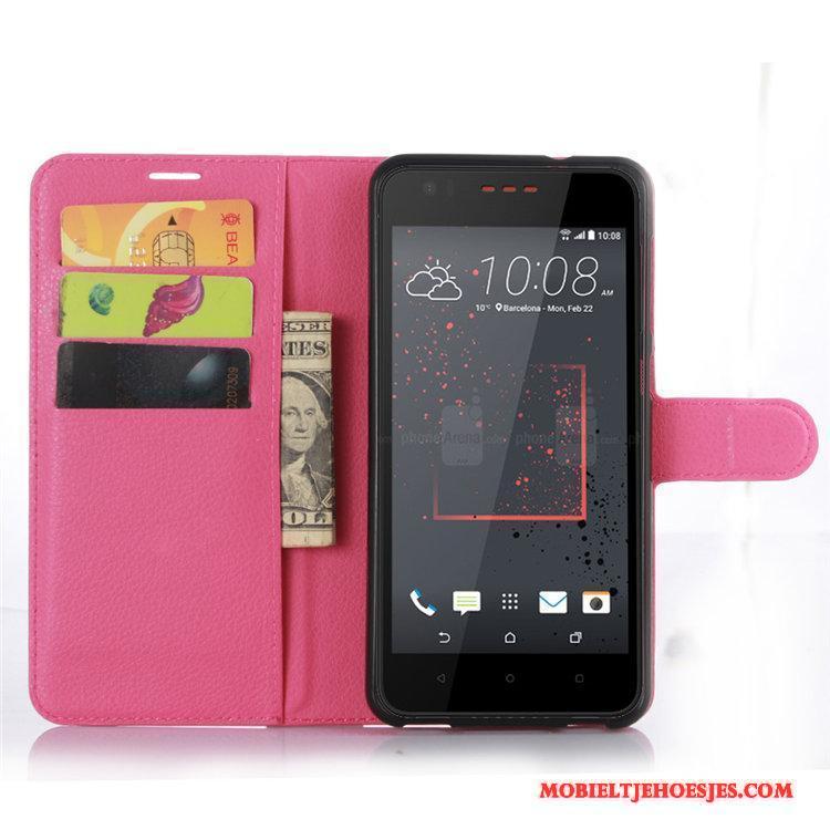 Htc Desire 825 Hoesje Leren Etui Zwart Mobiele Telefoon Portemonnee Hoes Bescherming Kaart