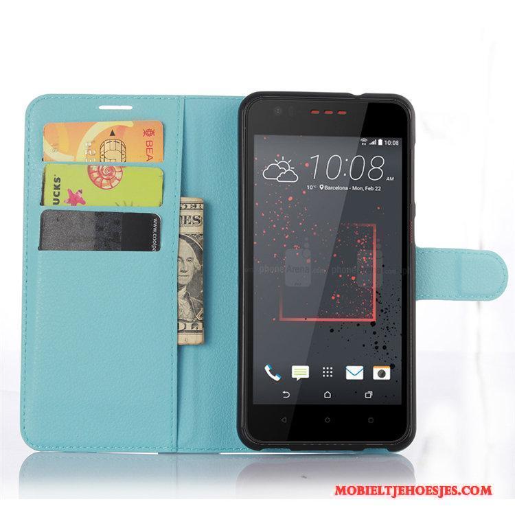 Htc Desire 825 Hoesje Leren Etui Zwart Mobiele Telefoon Portemonnee Hoes Bescherming Kaart