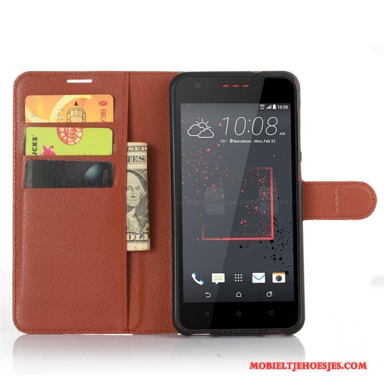 Htc Desire 825 Hoesje Leren Etui Zwart Mobiele Telefoon Portemonnee Hoes Bescherming Kaart