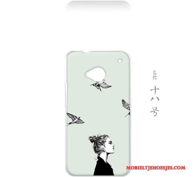 Htc One M7 Lovers Anti-fall Hoesje Telefoon Bescherming Groen Kunst Mini